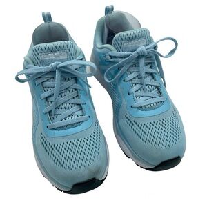 Skechers Work Womens Max Cushioning Elite SR Banham Athletic Lace Up Shoes Blue